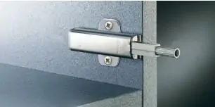 Titus Slim Brushed Nickel Drawer Cabinet Door Cross Push Touch Latch