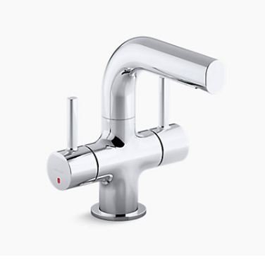 Kohler’s Cuff Dual-handle monoblock lavatory faucet without drain