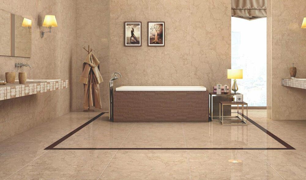 Simpolo Perlato Double Charged Vitrified Tiles_BROWN