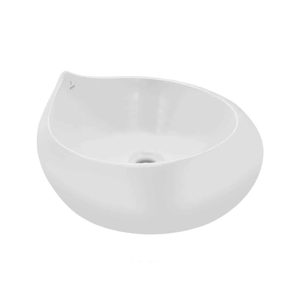 Jaquar washbasin, tabletop washbasin, tabletop sink in white bulbous design