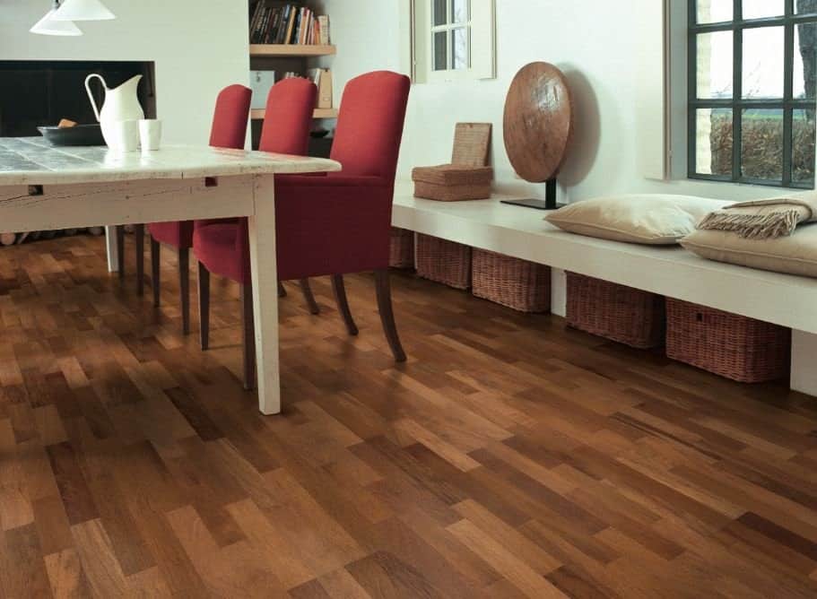 Pergo’s Parquet- Varmdo Natural Merbau 3-Strip Wooden Floor