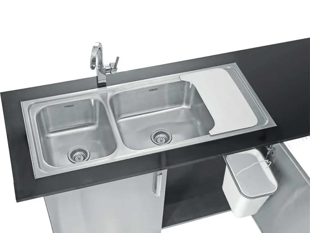 Neelkanth double bowl, double sink, sink system, double bowl sink, steel sink, stainless steel sink