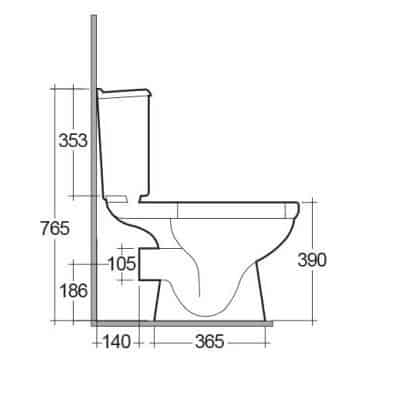 Rak Karla Close Coupled Water Closet P Trap Buildingandinteriors