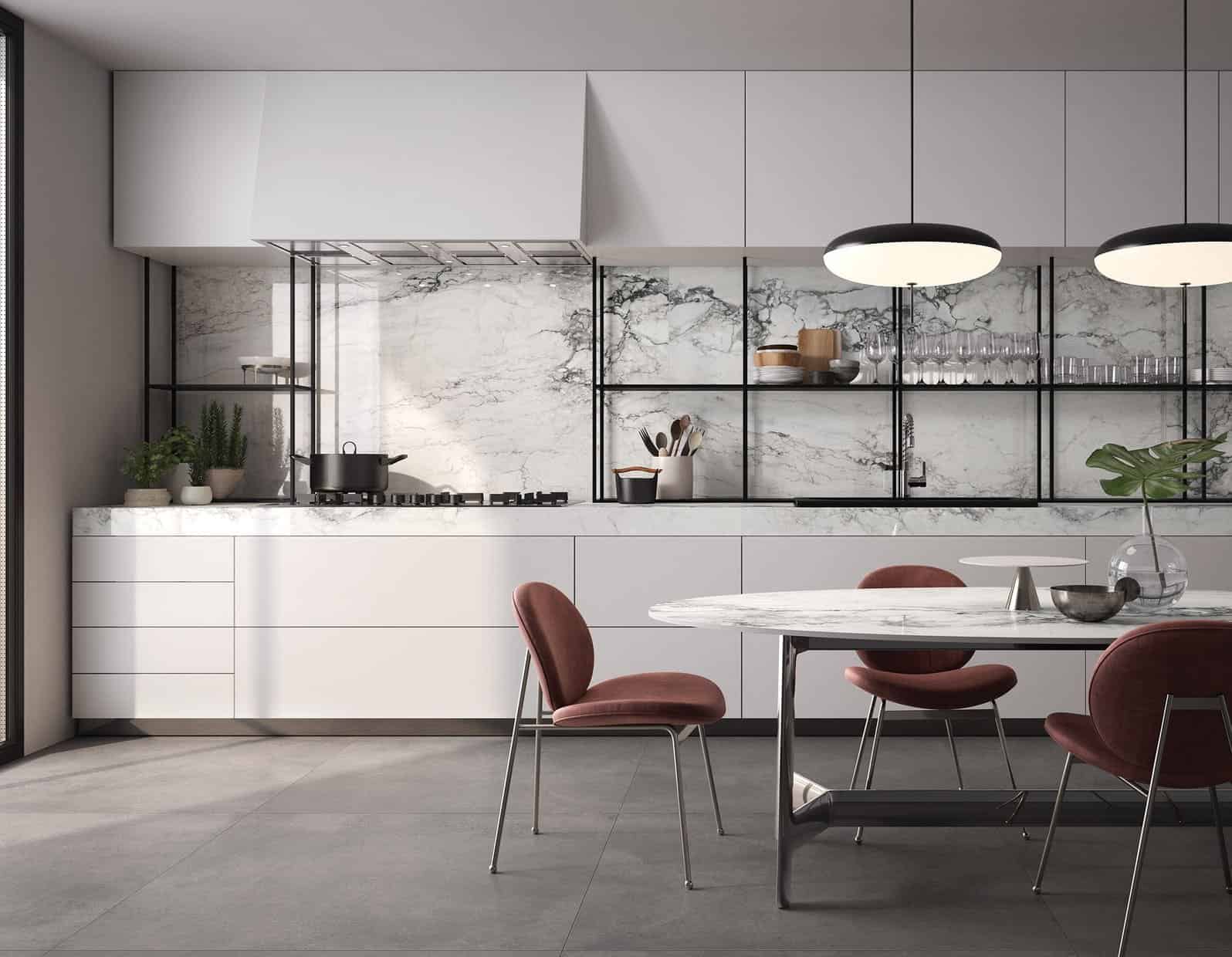 RAK Marble tiles- Medicea porcelain kitchen & room tile with marble design for luxurious floor & counter