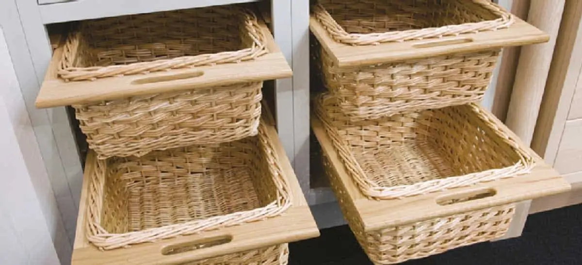 Hafele Pull-Out Wicker Basket For 15'' or 18 Framed or Frameless