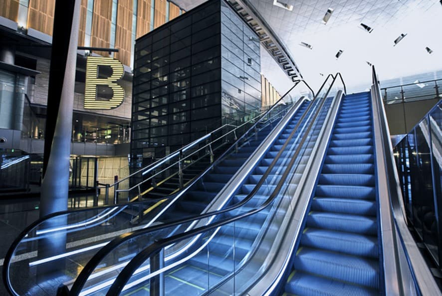 Thyssenkrupp Tugela Escalator, staircase, escalator, moving staircase, escalator, lighting