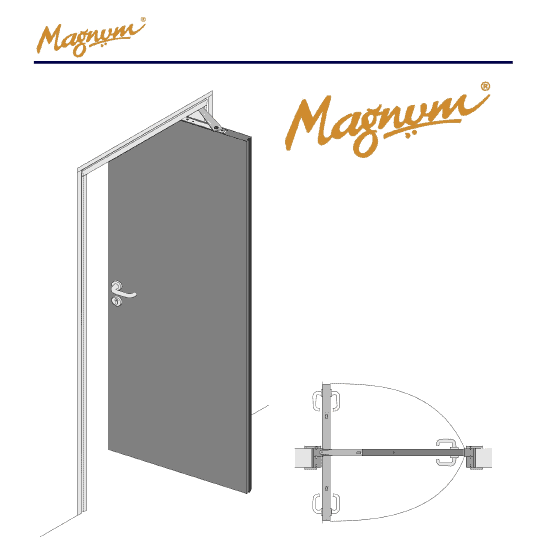 Magnum swing n slide door system, slide door, swing door, door mechanism