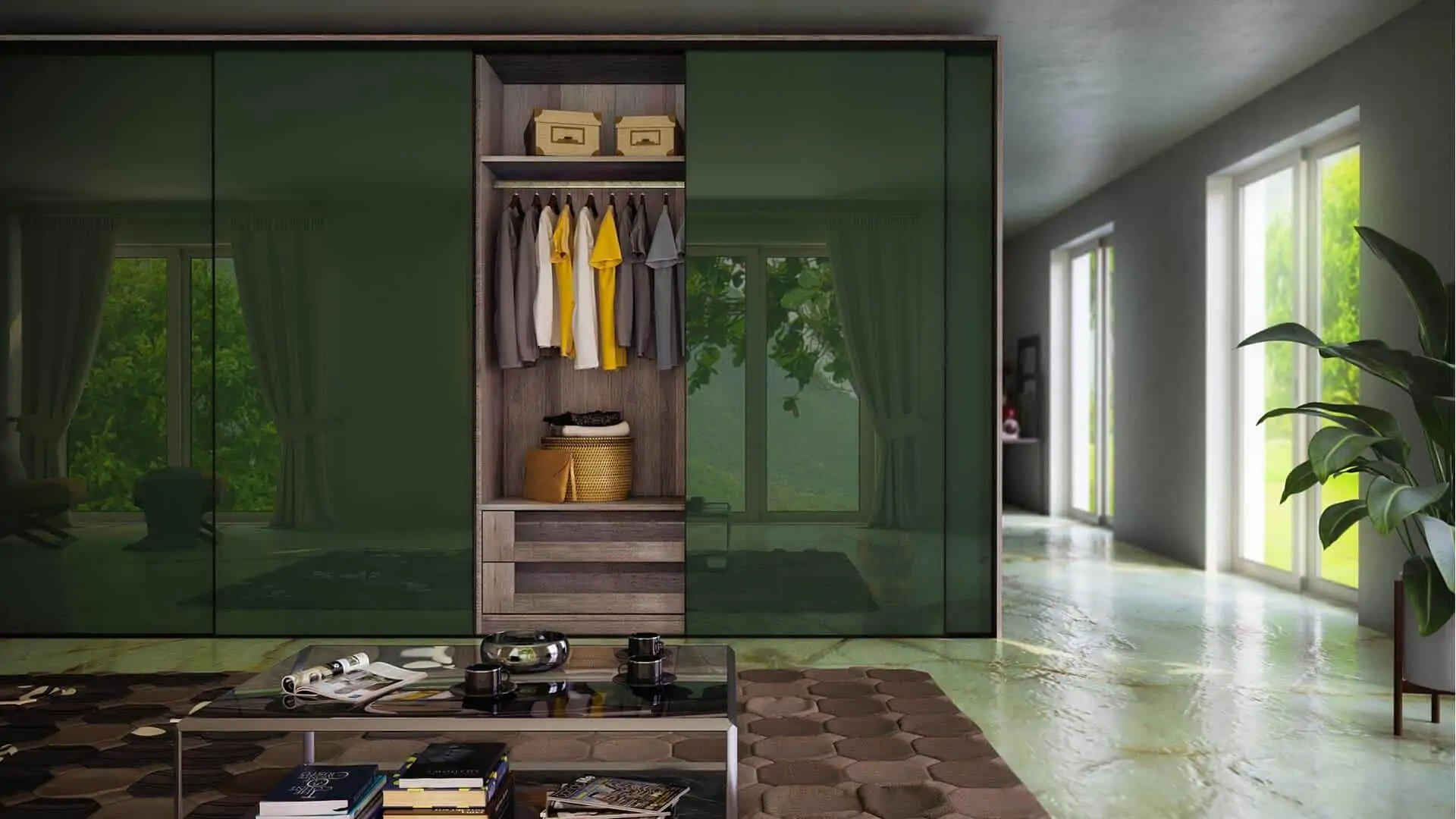 lustre walk-in feel glass storage furniture 