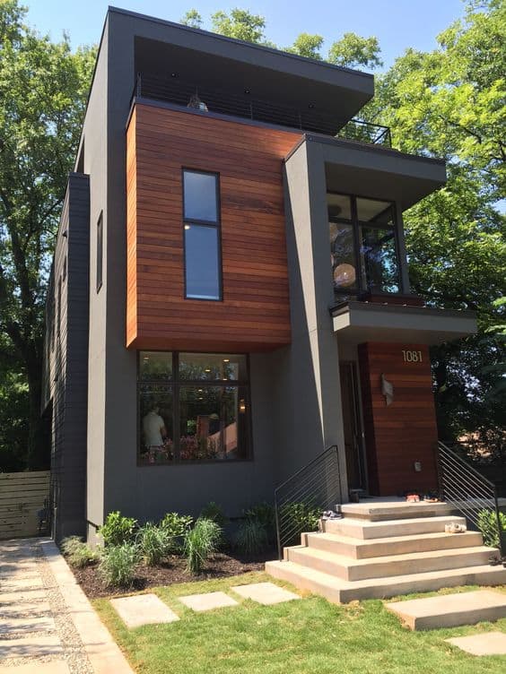  grey colour with wooden planks 