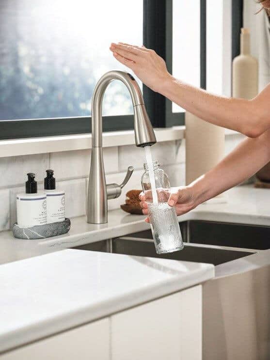 The U by Moen is a smart faucet for luxury kitchen designs 