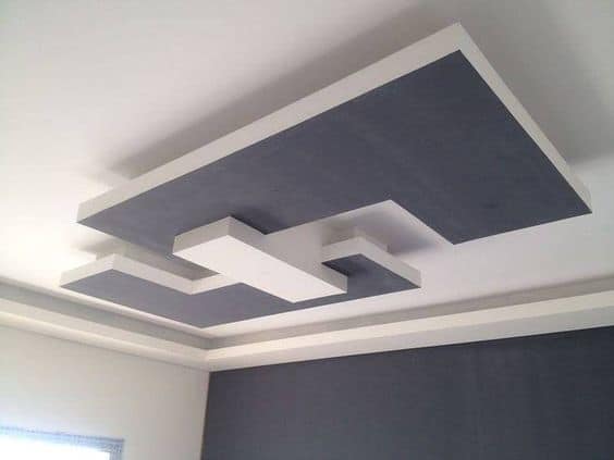 gypsum for room in grey and white colour