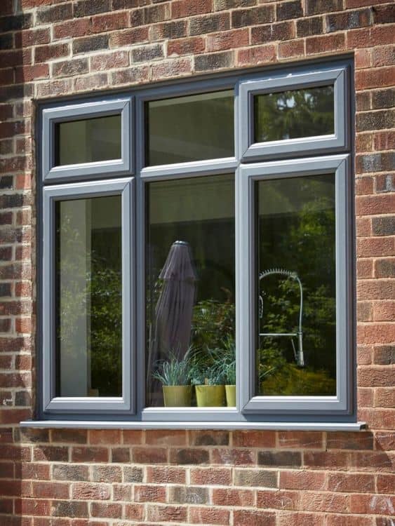 grey bay fenestration profile for brick outdoors