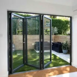 Black foldable UPVC doors