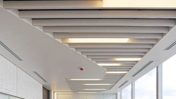 white panels for false ceiling in conference room