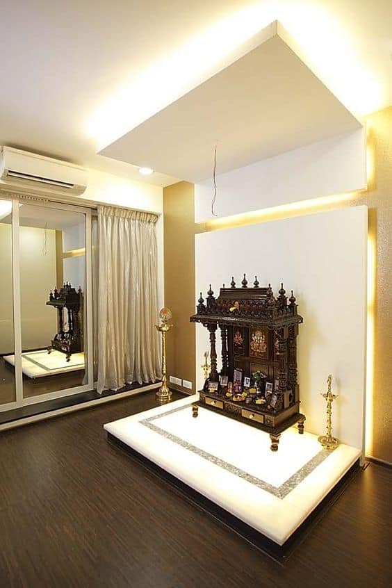Building and Interiors cove lighting for pooja room