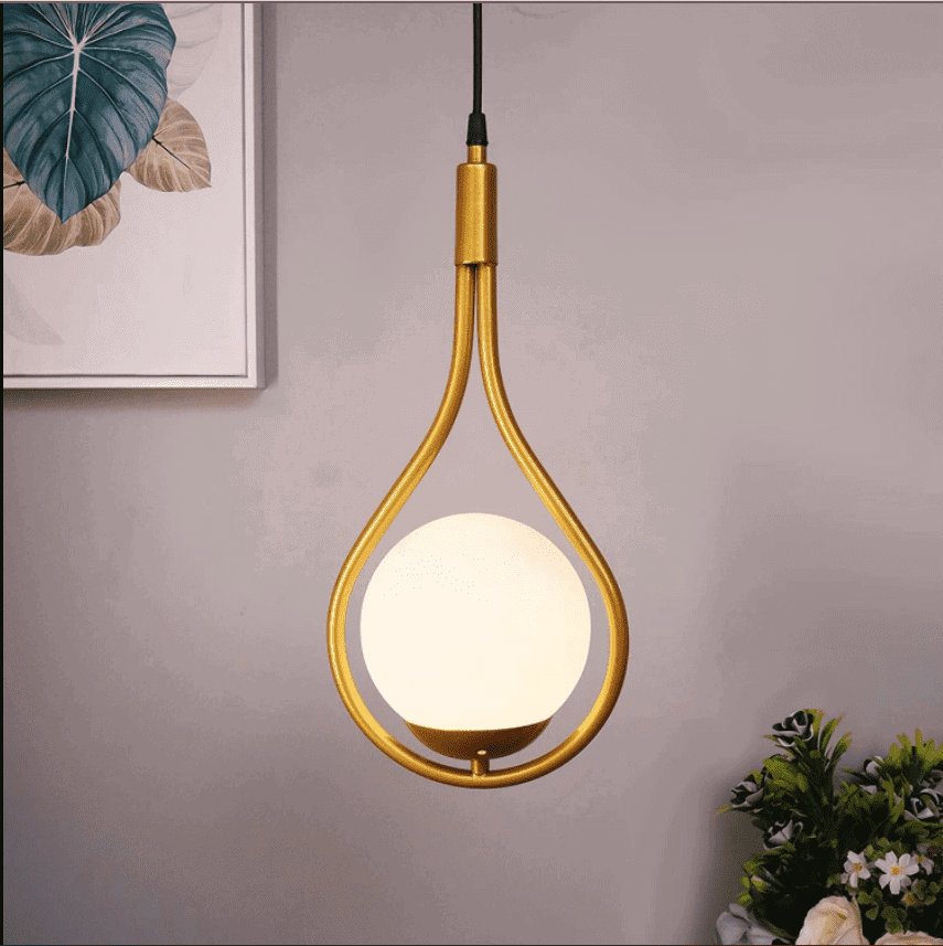HOMESAKE Contemporary Decor Gold Solid Metal Ceiling Lamp
