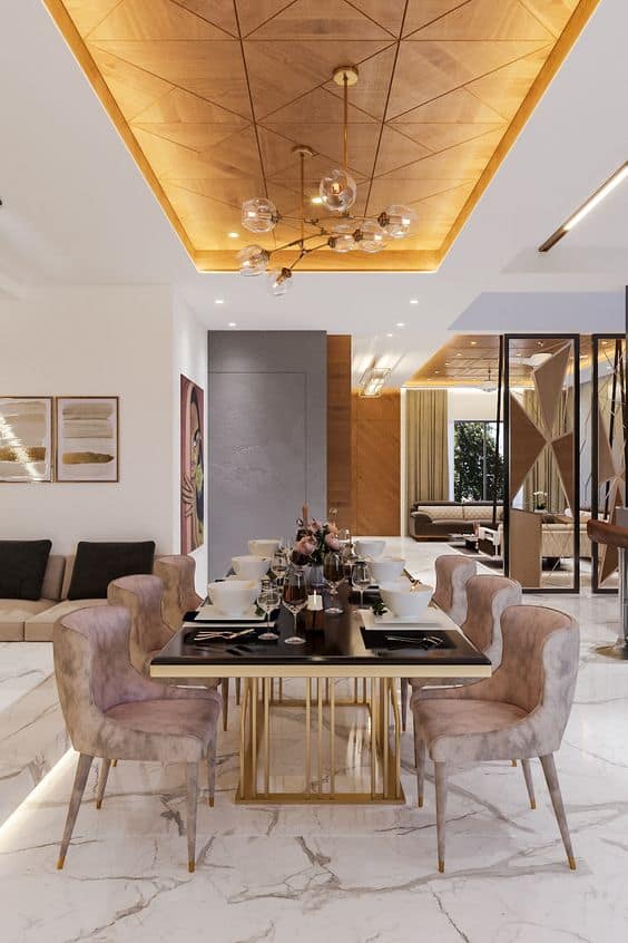 dining room lighting and false ceiling