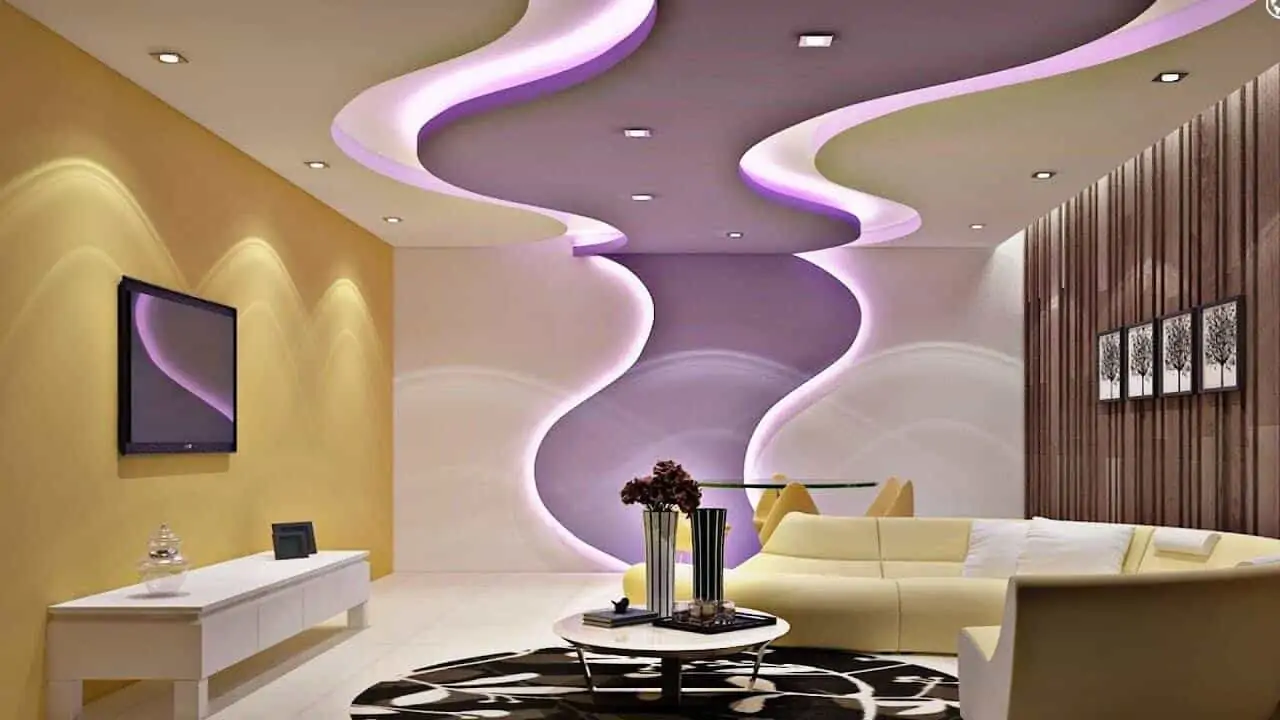 modern living room false ceiling