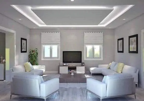 White ceiling for white living room.