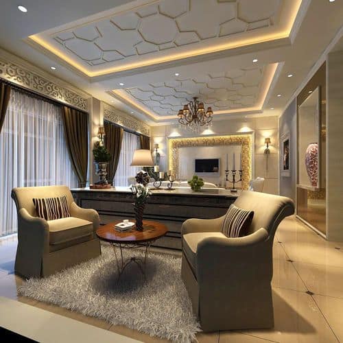 gypsum false ceiling for living room