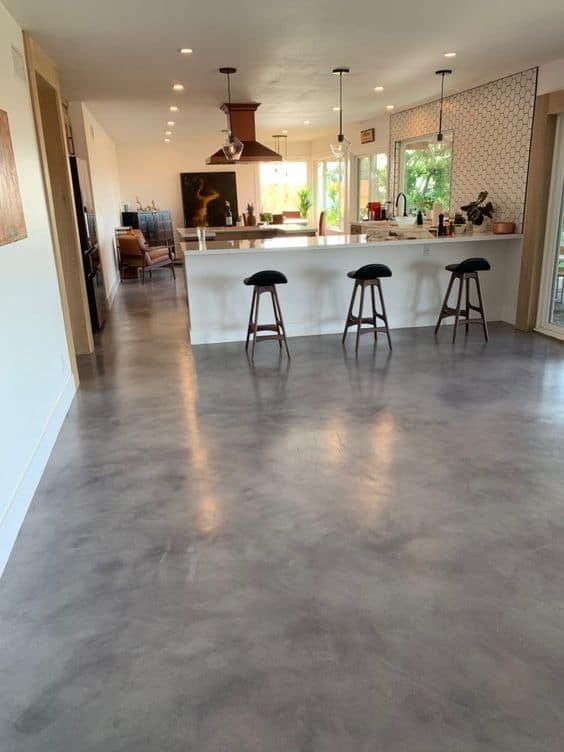 kitchen concrete flooring