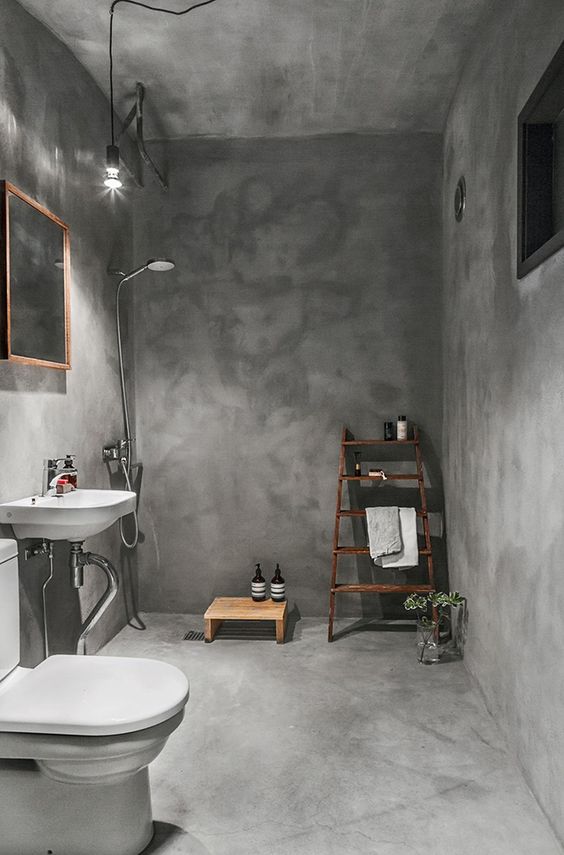 complete concrete design bathroom