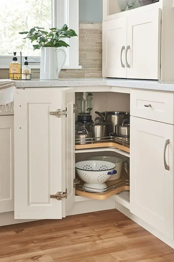 corner cabinet for small l-shaped modular kitchen