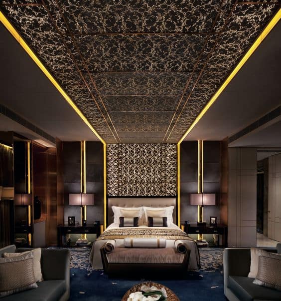 extended panel false ceiling design for bedroom