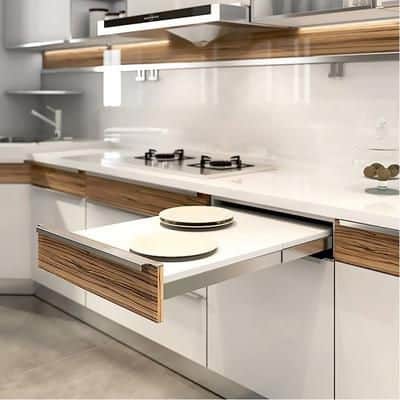 Rails in modular kitchen cabinets