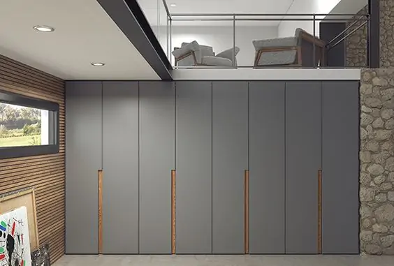 minimalistic wardrobe for homes with a walk-in feel with internal aluminium profile