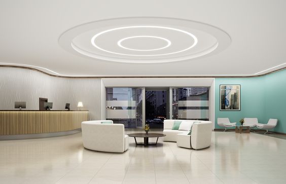 gypsum false ceiling reception area