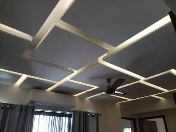 square shaped false ceiling design for bedroom