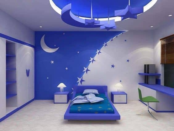 This is a beautiful false ceiling for a kid's bedroom.