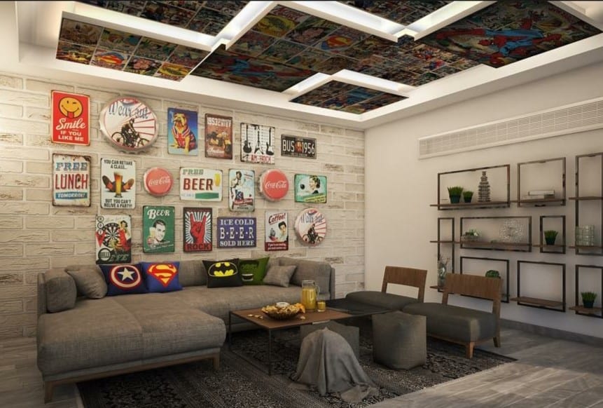 comic themed interior design