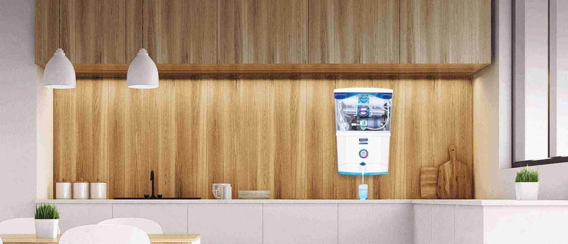 modular kitchen with water purifier