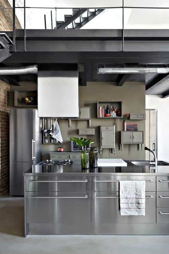 "Stainless steel kitchen