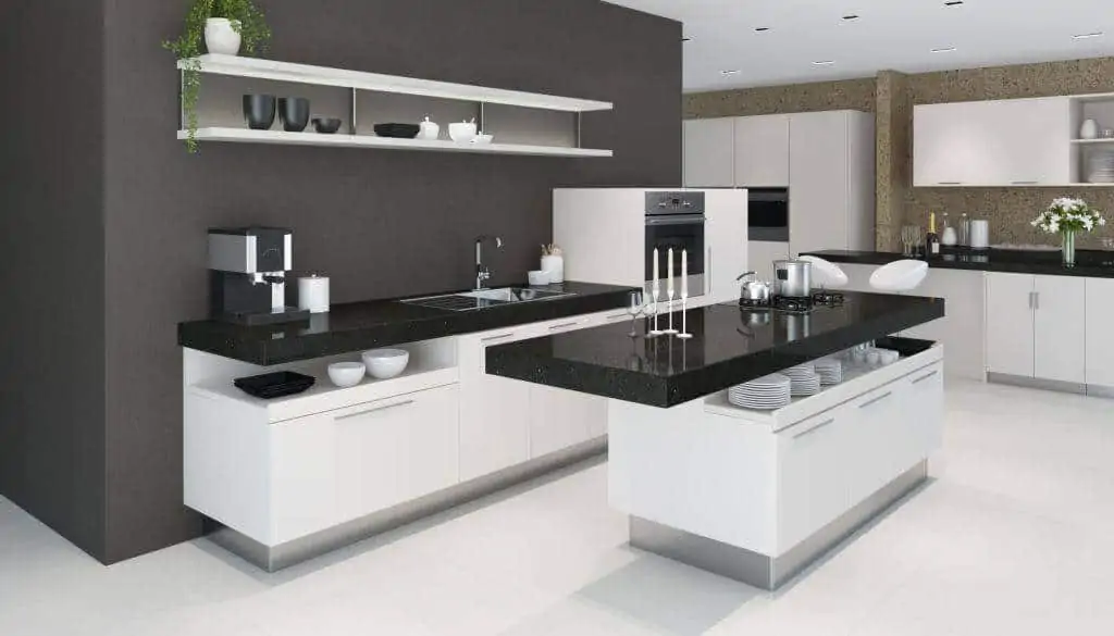 black and white kitchen 