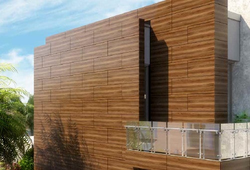 wooden front wall