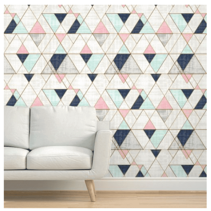 COLOURFUL geometrical patterns wall cover