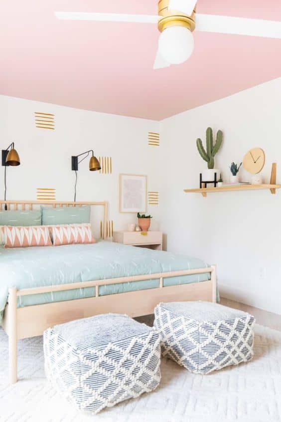 pastel toned bedroom