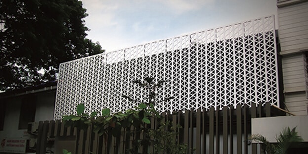 perforated front wall design of house