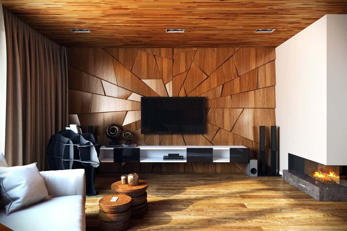 geometric wood panels
