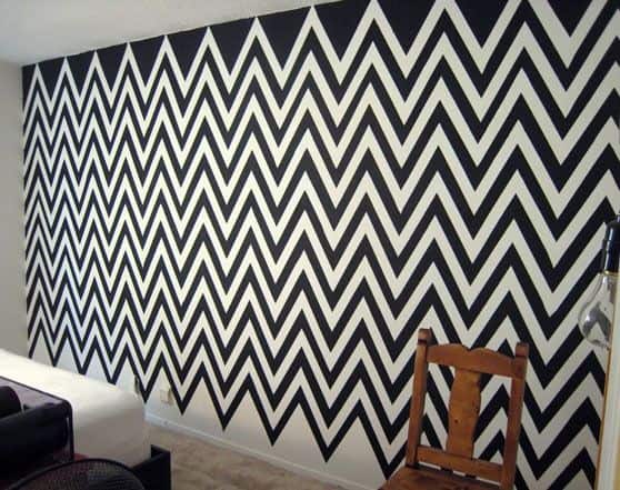 black and white colored chevron print wallpaper