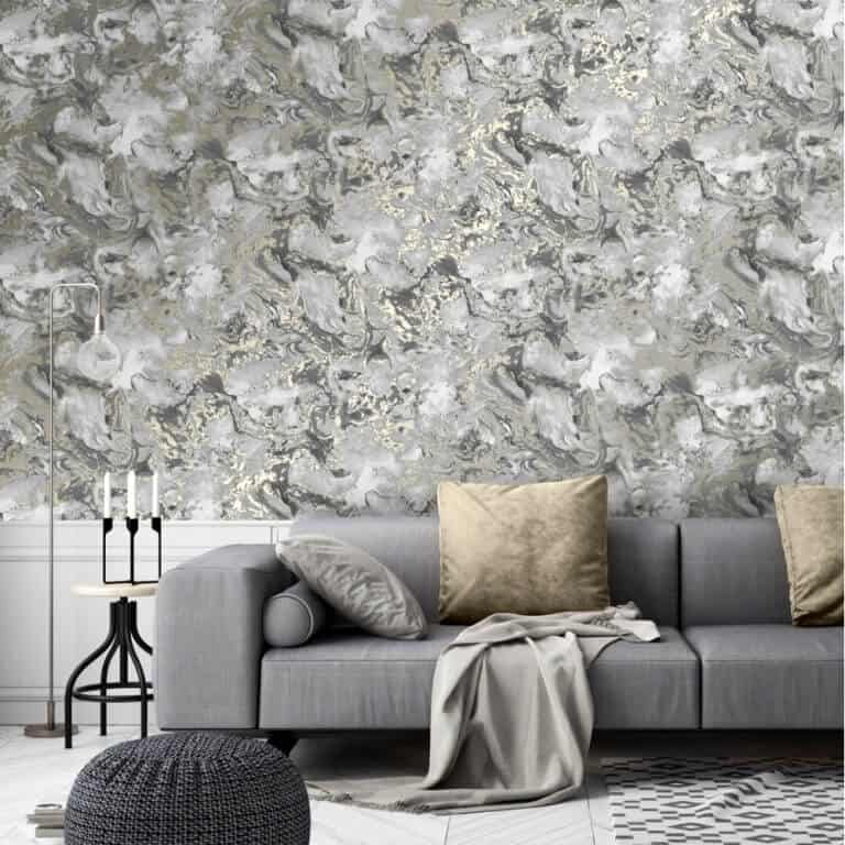 living room wallpaper design adorning the walls of a modern home