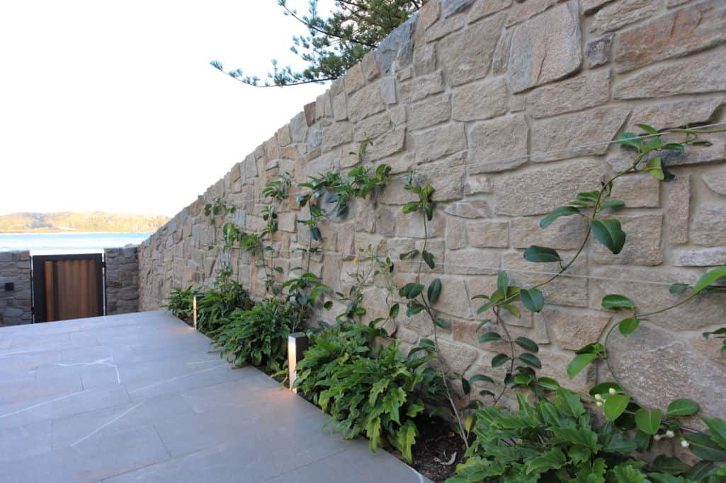 boundary wall designs with stones