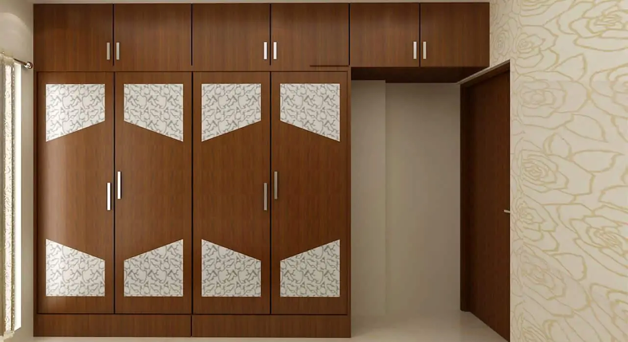 wood veneer wardrobe designs