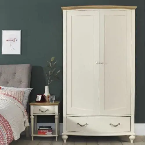 white closet with bottom drawers for bedroom