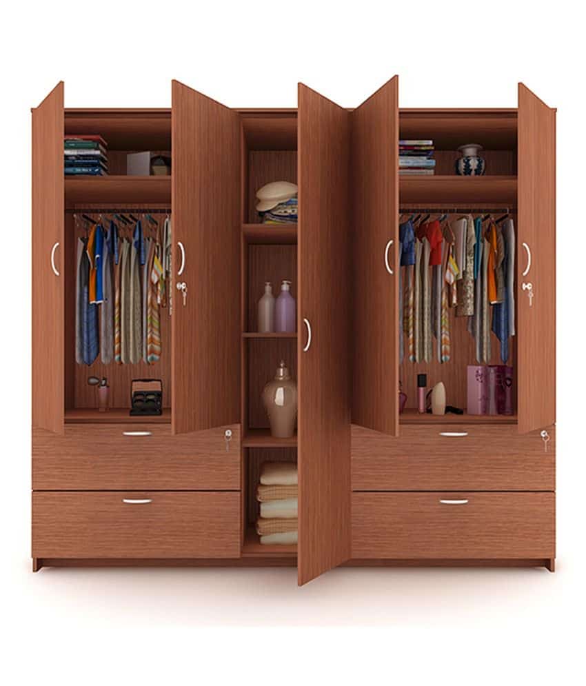 5 door wooden closet with big bottom drawers