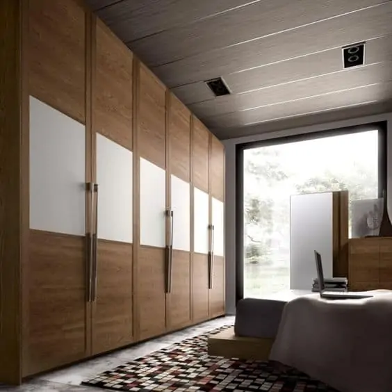 brown and white wardrobe design