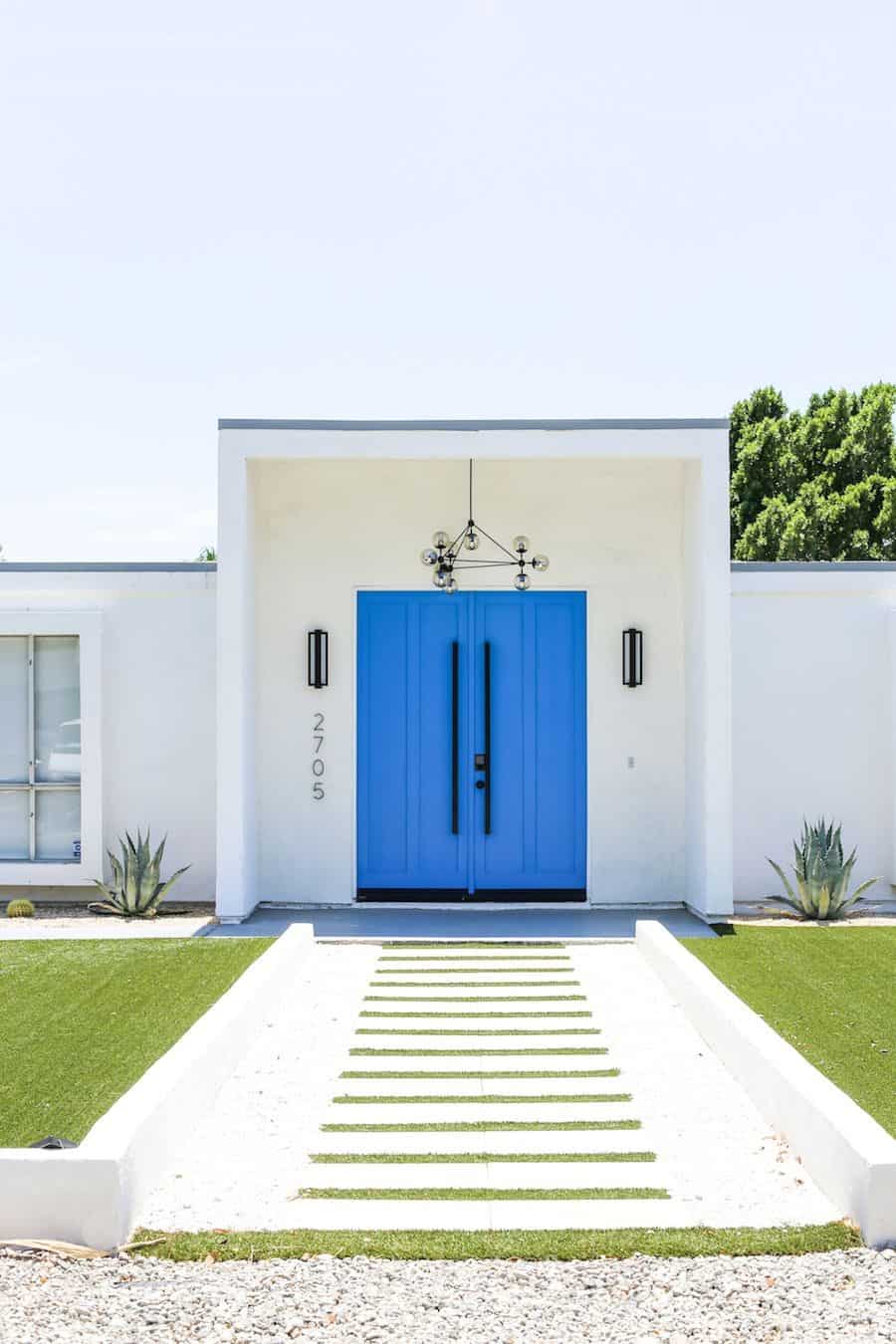 blue front door design